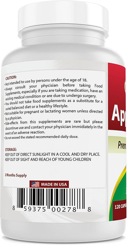 Best Naturals Apple Pectin 700 mg - Dietary Fiber - Intestinal Support - 120 Capsules (120 Count (Pack of 3))