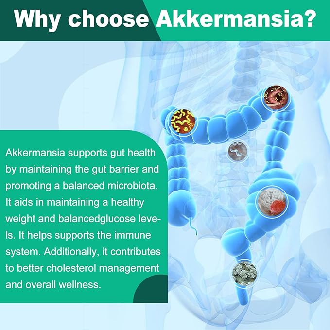 Akkermansia Muciniphila Probiotic for Gut Management - GLP-1 Boosting Supplement with Chicory Inulin, Turmeric, Resistant Starch, Vegan & Gluten Free - 30 Day Supply