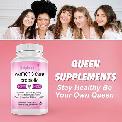 Vaginal Probiotic for Women's pH Balance Health,with Prebiotics &Lactobacillus Probiotic Blend,Boost Immune,Digestive,Gut,Promote Healthy Vaginal Odor & Vaginal Flora,60 Capsules[1-Month Supply]