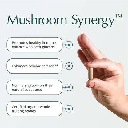 Natura Health Products Mushroom Synergy Supplement - Featuring Turkey Tail, Red Reishi, Chaga, & Poria Mushrooms - Modulates Healthy Immune Response* (180 Capsules)