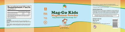Mag-Go Kids Magnesium Powder | Constipation Relief (Unflavored) | 90 Servings per Tub