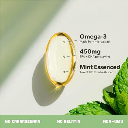 Vegan Omega 3 180 Softgels & Vegan D3 + K2 & Vitamin B Complex Bundle - Plant Based DHA & EPA Fatty Acids, 4000 IU Vitamin D3 and 100mcg Vitamin K2, Essential B Vitamins