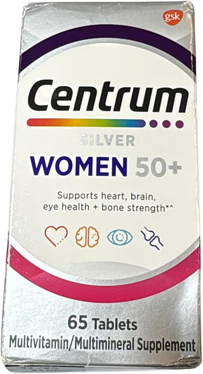 Centrum Silver Women Multivitamin for Womens 50 Plus, Multivitamin Supplement with Vitamin D3, B Vitamins, 65 Tablets (Pack of 1)