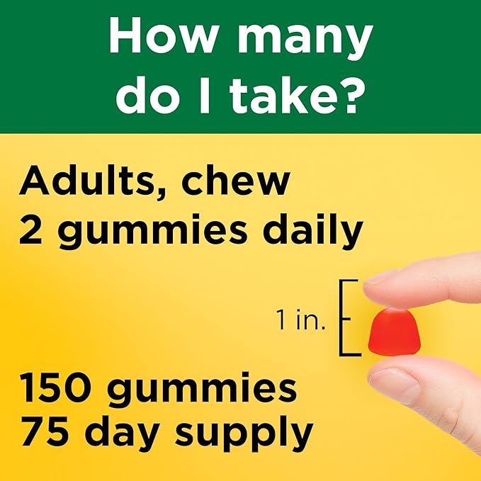 Nature Made Extra Strength Vitamin D3 5000 IU (125 mcg) per serving, Dietary Supplement for Bone, Teeth, Muscle and Immune Health Support, 150 Gummies, 75 Day Supply