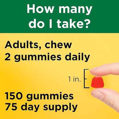 Nature Made Extra Strength Vitamin D3 5000 IU (125 mcg) per serving, Dietary Supplement for Bone, Teeth, Muscle and Immune Health Support, 150 Gummies, 75 Day Supply