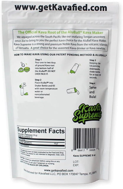Kavafied KAVA Supreme - Noble Vanuatu Kava Root Powder (8oz)