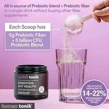 Synbio Tonik Prebiotics and Probiotics Powder | Berry Lemonade | Probiotics for Digestive Health | Daily Supplement | Improve Digestion and Bowel Motions | Boost Energy and Clarity |