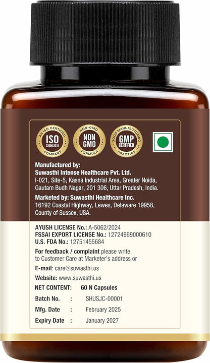 Arthocalm Capsule Boswellia & Bromelain Supplement for Men & Women, Ayurvedic Blend with Turmeric, Black Pepper & Ginger that May Support your Joints, Non-GMO, Gluten Free & Vegan 60 Capsules