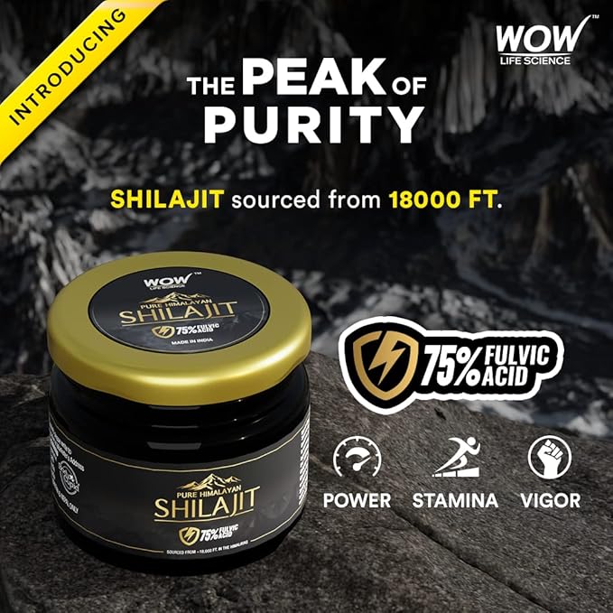 Pure Himalayan Shilajit/Shilajeet Resin - 20g | Guaranteed 75%+ Fulvic Acid | Sourced from ~18,000 ft | for Stamina, Endurance & Strength | Contains Lab Certificate