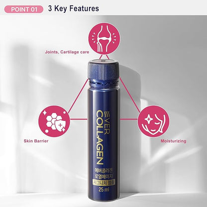 Loyal Age Signature Ampoule - Liquid Marine Multi Collagen Drink 3,000mg Low Molecular Collagen Peptides Drinkable Supplement for Hair, Skin, Nail (1 Bottle Per Day, 14 Bottles)