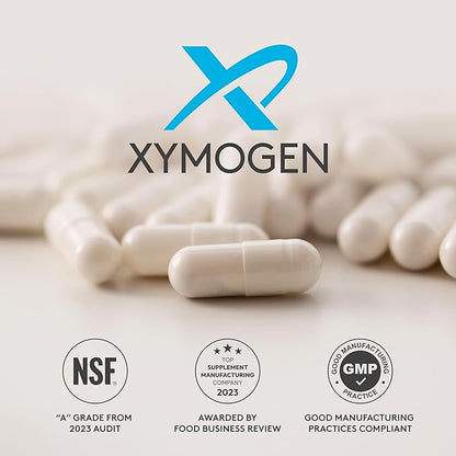 XYMOGEN Cogniquil - Support for Clarity, Focus, Motivation, Mental and Physical Energy - Magnesium L-Threonate to Supply Bioavailable Magnesium to The Brain, Theacrine + Vitamin B12 (60 Capsules)