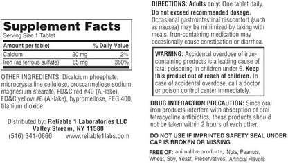 Ferrous Sulfate Iron 325 mg Generic for Feosol 100 Tablets Pack of 3