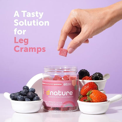 Kind Nature High Potassium Supplement Gummies 500mg - Chewable for Adults & Kids - Pure Potassium Bicarbonate Mineral Supplement - Vegan, Gluten Free, Non GMO - 60 Gummies (30 Day Supply)