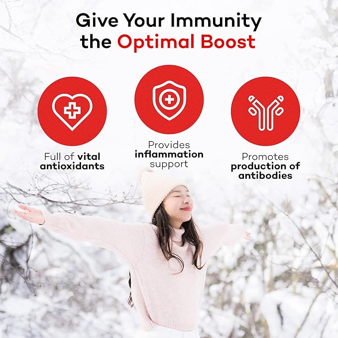 Daiwa PeakImmune4 - Natural Immune Support Supplement with RBAC Rice Bran and Mycelia Extract from Shiitake Mushrooms - Regular Strength