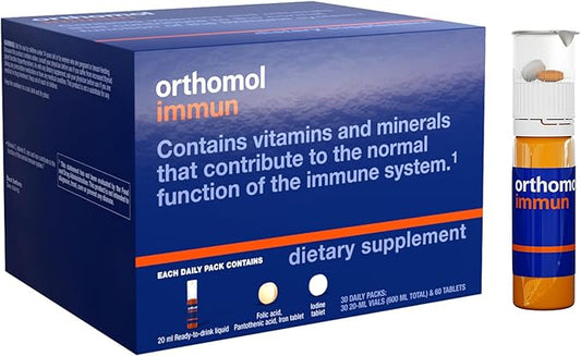 Orthomol Immun Vial, Immune Support Supplement,Capsule 30-Day Supply, Vitamins A, B, C, D, E, Zinc, Iodine