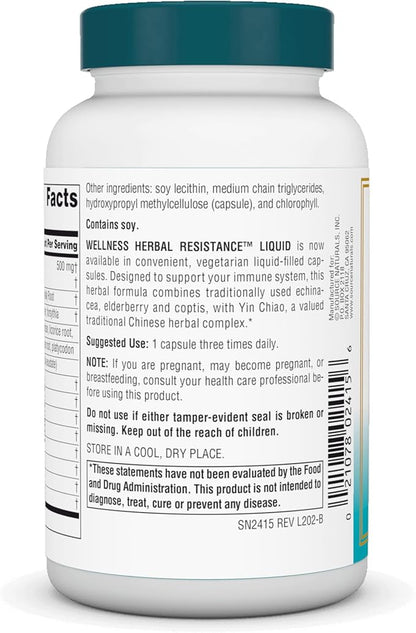 Source Naturals Wellness Herbal Resistance - Echinacea, Coptis & Yin Chiao Immune Support* - 120 Capsules