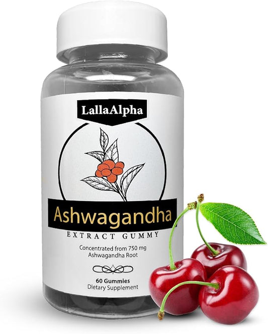 Ashwagandha Gummies - Natural Stress Reliever - 750mg Gummies - 60 Counts- Maintain Healthy Energy & Stress Levels, Green