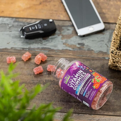 Multivitamin Gummies - Adult Gummy Vitamins for Women & Men, Nature's Daily Gummy Multivitamins for Adults, Vitamins A, C, E, B6, B12 - Multi Vitamin Supplement, Non-GMO, Berry Flavored - 60 Gummies