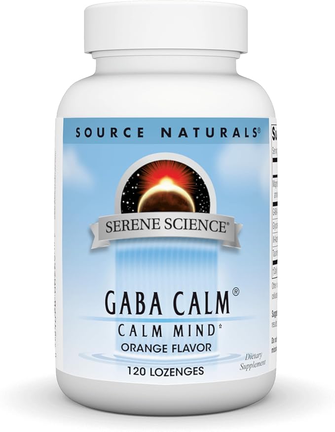Source Naturals Serene Science, GABA Calm - Supports A Calming Mood, Quick Dissolving Orange Flavor* - 120 Lozenges