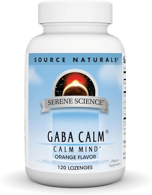 Source Naturals Serene Science, GABA Calm - Supports A Calming Mood, Quick Dissolving Orange Flavor* - 120 Lozenges