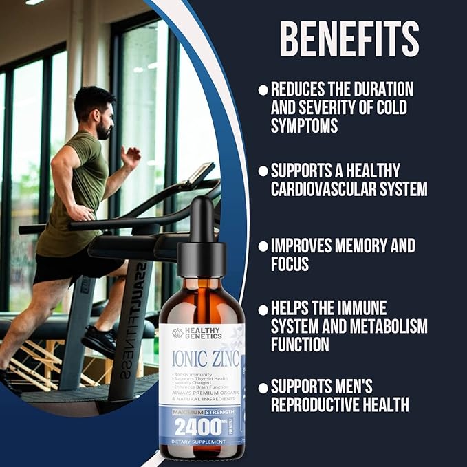 Liquid Zinc Drops Concentrate for entire family | 240 Day Supply | Zinc Sulfate 2400mg | Immunity, Mood, Brain Thyroid | 2 Oz