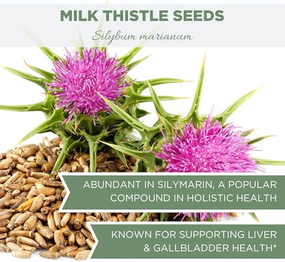 Organic Milk Thistle Seeds 4 oz. (113g), USDA Certified Organic Semillas de Mariano, Silybum marianum, Bulk Dried Natural Milk Thistle Seed, Whole