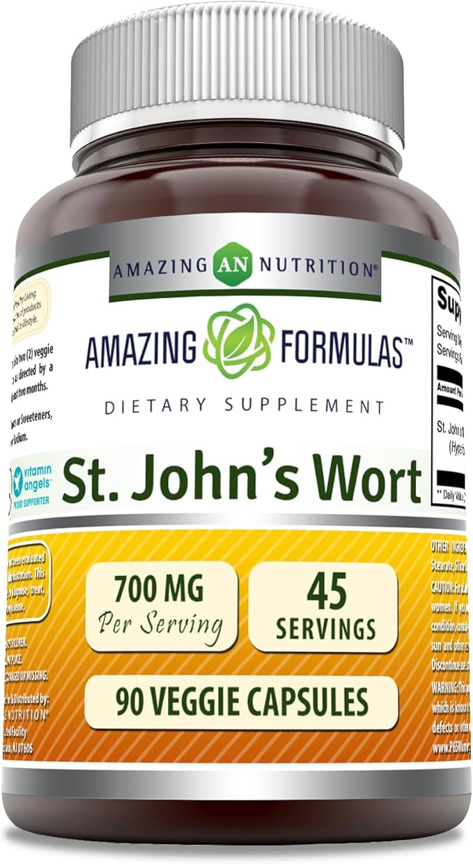 Amazing Formulas St. Johns Wort Supplement (Hypericum Perforatum Extract) | 700 Mg per Serving | 90 Veggie Capsules | Gluten Free | Non-GMO | Made in USA