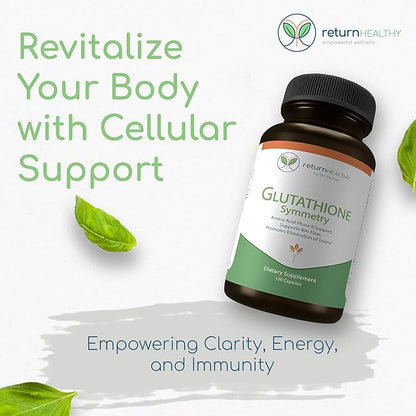 Glutathione Symmetry | S-Acetyl Glutathione Supplement | Antioxidants & Detoxification Supplement | Natural Cellular Support | All-Natural, Vegan, Non-GMO, 120 caps