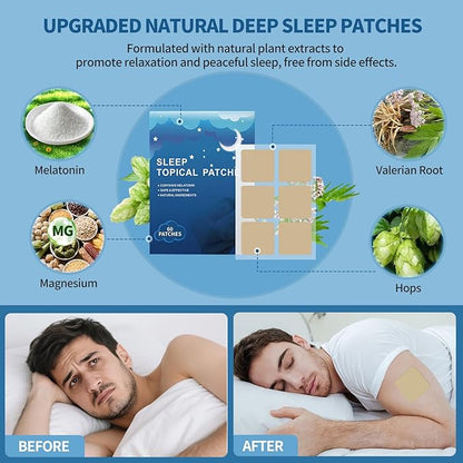 Sleep Patches for Adults, Upgraded Sweet Dream Patch with Natural Plant Extract, Sleeping Patches for Night Rest, Gentle Deep Rest Formula, Morning Refreshment,Comfort for Men & Women (60 PCS)