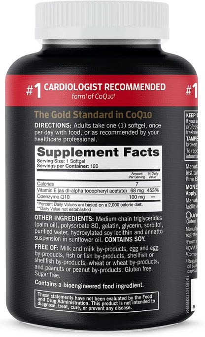 Qunol Ultra CoQ10 100mg Softgels- 3x Better Absorption, Antioxidant for Heart Health & Energy Production, Coenzyme Q10 Vitamins and Supplements, 8 Month Supply, 120 Count (Pack of 2)