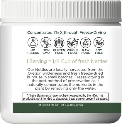 Eclectic Institute Raw Fresh Freeze-Dried Nettle Leaf Whole Food Powder | 2.1 oz (60 g)