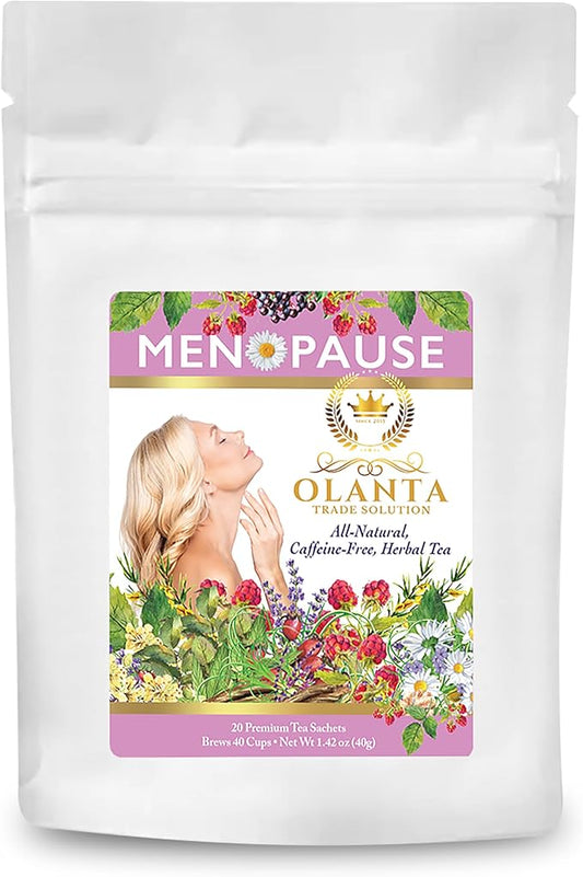 menopause vitamins support - MENOPAUSE TEA FOR WOMEN - herbal supplements for women, ginkgo tea, red clover live plant, cinnamon tea, siberian eleuthero root - 20 Premium Tea Sachets