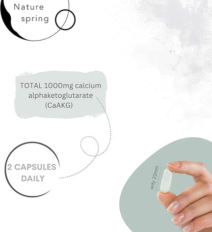 CaAKG Supplement (Alpha Ketoglutarate) (1,000 mg per 2 Capsule Serving, 60 Capsules). Supports Cellular Energy