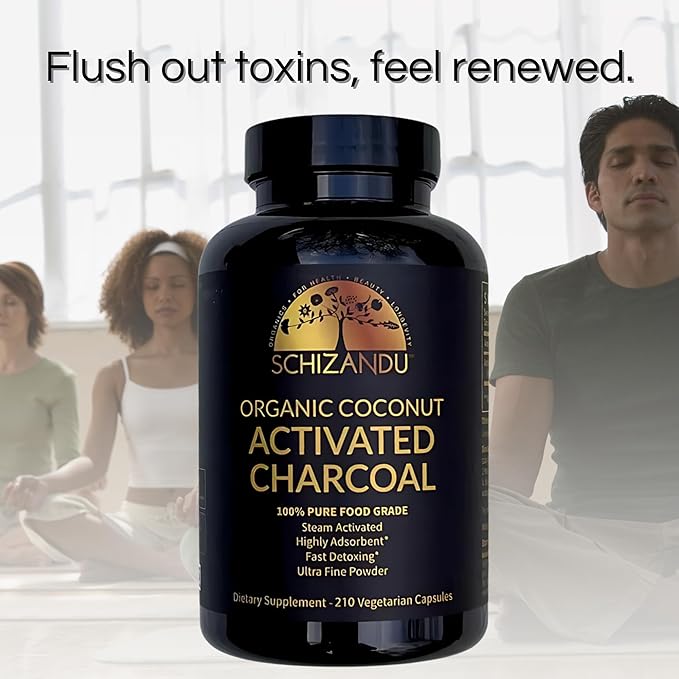 Activated Coconut Charcoal Capsules- Supports Health - Vegan, Organic, Non-GMO, No Additives - X-Large Bottle 210 Count - Pack of 3