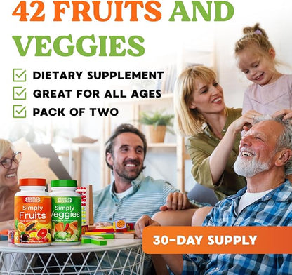 Simply Nature's Pledge - Packed with 42 Different Fruits & Vegetables - 3 Month Supply- Made with Whole Food Superfoods - with Aloe Vera – 100% Soy Free - 540 Capsules