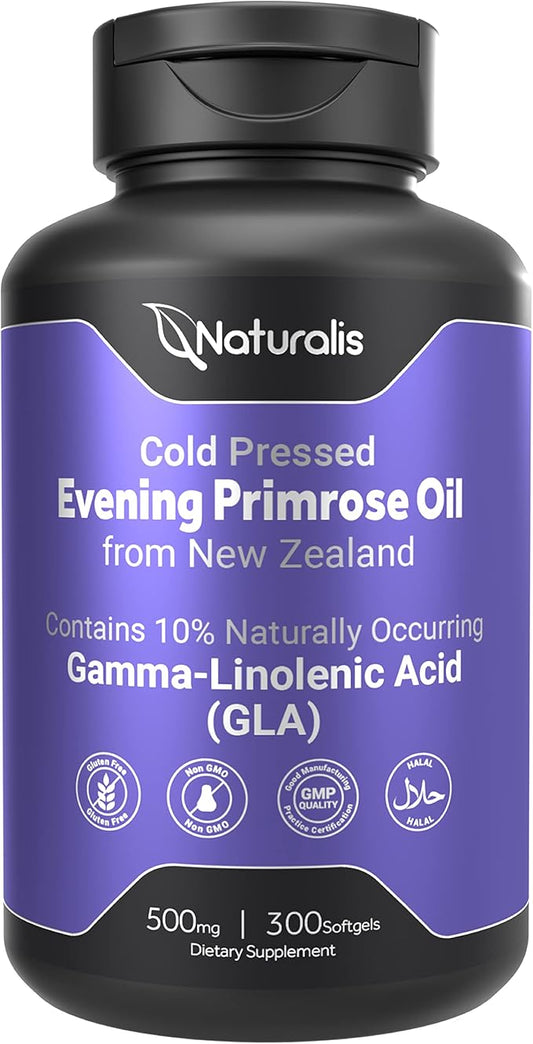 Evening Primrose Oil (Cold Pressed) | 100% Natural from New Zealand | Non-GMO, Soy & Gluten Free, Zero Filler | 300 Mini-Softgels