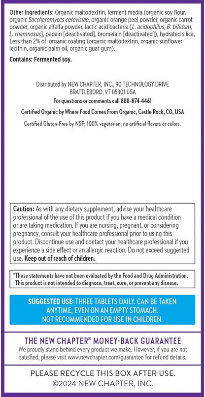 New Chapter Perfect Calm - Daily Multivitamin for Stress & Mood Support with B Vitamins + Holy Basil + Lemon Balm + Organic Non-GMO Ingredients - 144 Count