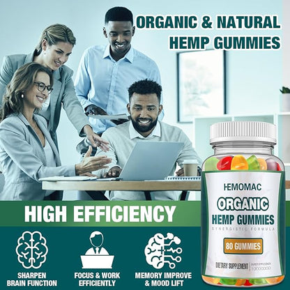 (3 Packs) Natural Hemp Gummies High Potency with Hemp Oil Extract Edibles Hemp Gummy (Fruit)