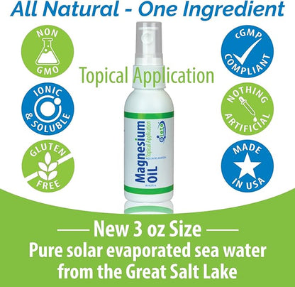 elete Pure Magnesium Oil Spray, Magnesium Oil for Feet, Legs, Muscle Cramps and Soreness, Accelerate Workout Recovery, 3oz