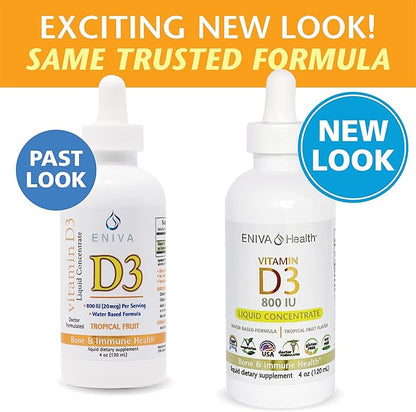 Eniva Health Liquid Vitamin D (D3) | Dr. Formulated for Rapid Absorption (120 mL)