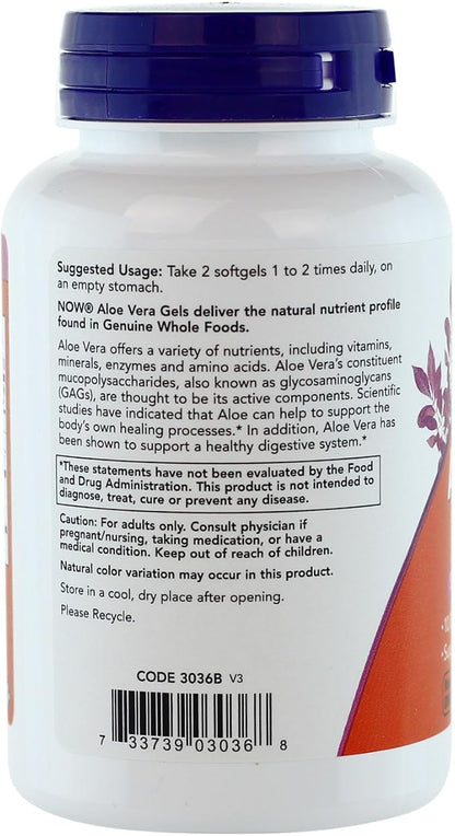 Now Foods Aloe Vera, 100 Softgels
