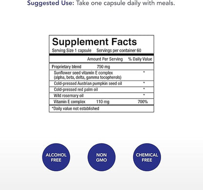 Physician's Strength Power-E Capsules - 60 Caps - Soy Free Vitamin E Complex - Non-GMO - 60 Servings