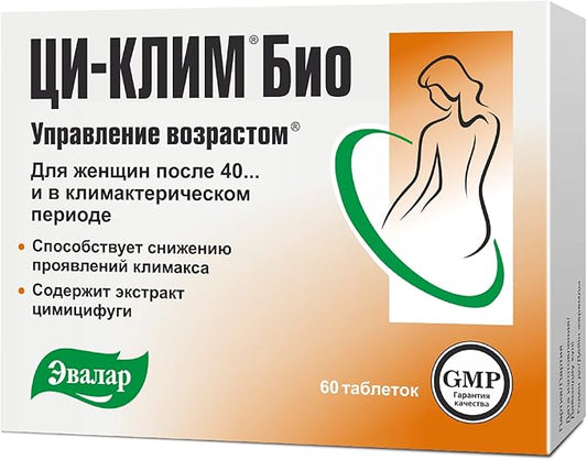 Evalar Black Cohosh Cimicifuga Herbal Extract Siberian Ci-Klim Vegan 60 Tabs