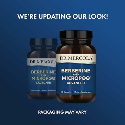 Dr. Mercola Berberine and MircoPQQ Advanced - Offers Metabolic, Mitochondrial, Brain & Immune Support - GMO-Free, Gluten-Free & Soy-Free - 30 Capsules (30 Servings)