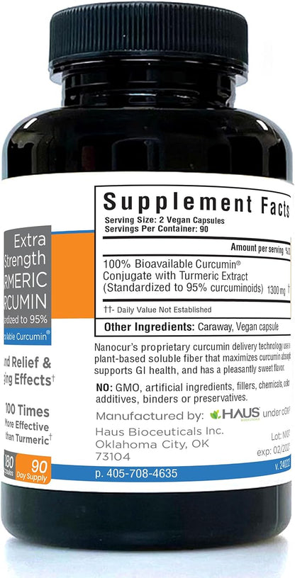 Turmeric Curcumin - 100x More Active Than Turmeric, 170% More Active Than Curcumin + Black Pepper Extract. Joint Support, Relief, and Energy You’ll Feel. Organic Curcumin/Plant-Based Carrier.