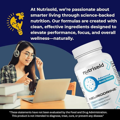 Nootropic Brain Support for Memory & Focus | Enhances Clarity, Concentration, & Alertness | with Thiamin, Chromium, Magnesium & Herbal Extracts