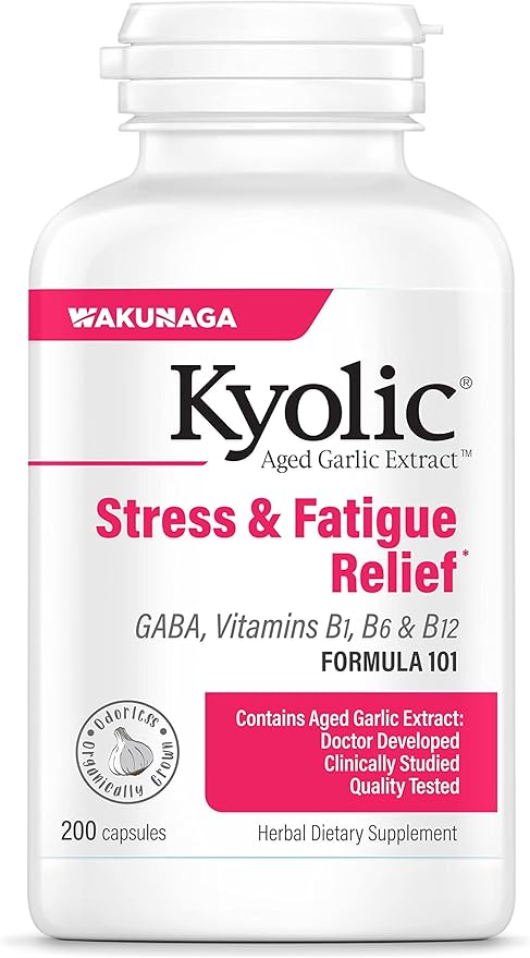Kyolic Aged Garlic Extract Formula 101, Fatigue Relief, 200 Capsules (Packaging May Vary)