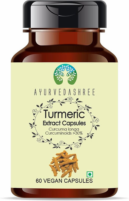 Turmeric Extract 500mg - 60 Vegetarian Capsules | Haldi Extract | Curcuma Longa | All Natural | 100% Vegan | Gluten-Free | GMP Certified.