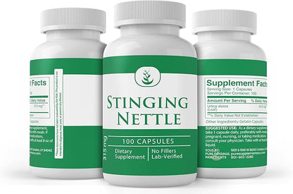 PURE ORIGINAL INGREDIENTS Stinging Nettle (100 Capsules) Leaf Always Pure, No Additives Or Fillers, Lab Verified