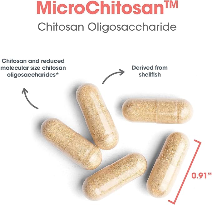 Allergy Research Group MicroChitosan Supplement - Chitosan, Chitosan Oligosaccharide, Cleansing Support Binder, Enhanced Detoxification, 1800mg Vegetarian Pills - 60 Count